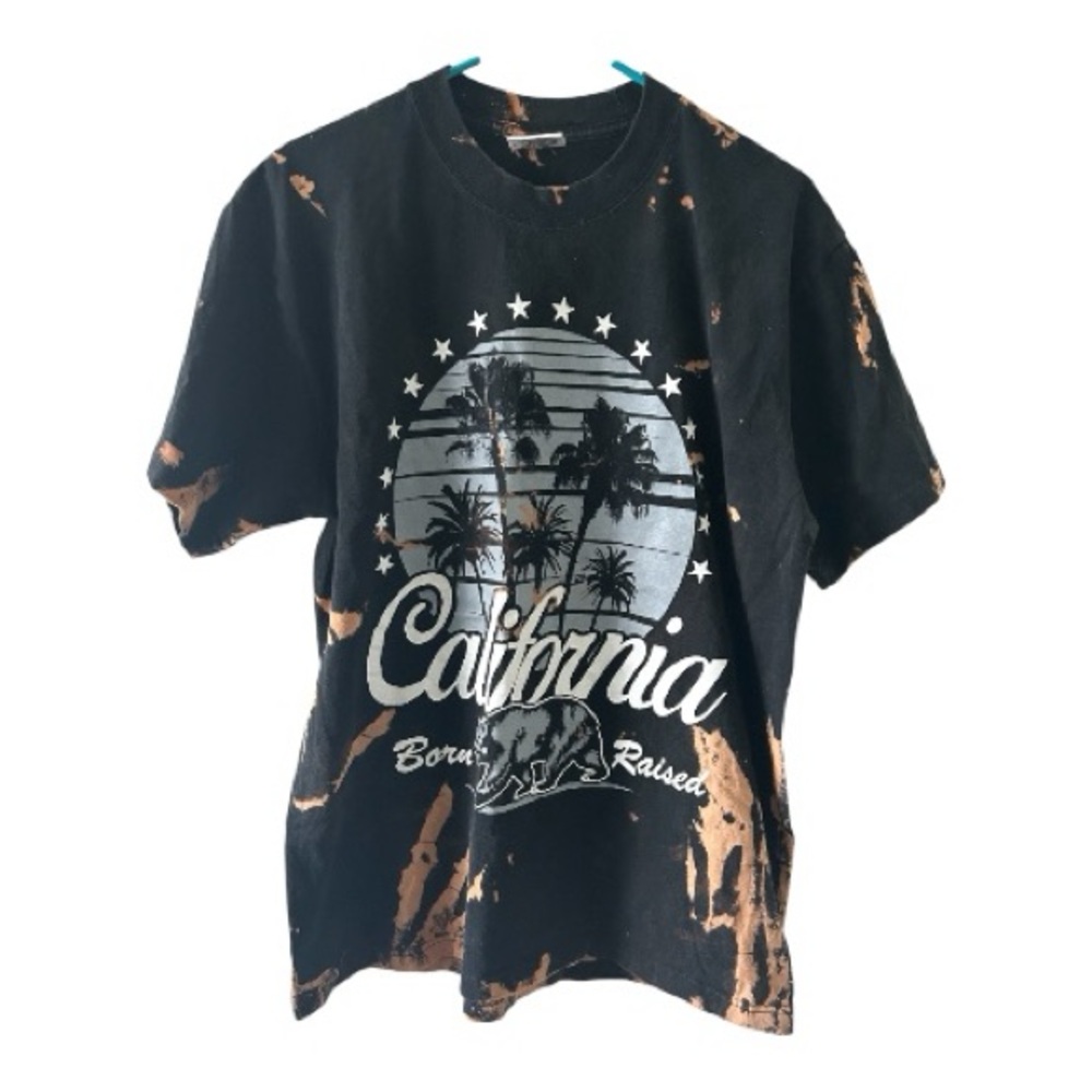 Bleach Dyed California Graphic Tee XL Heavyweight All Time Pro